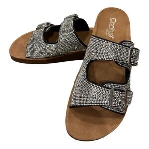 Corkys Women's Glittering Silver Buckle Sandals